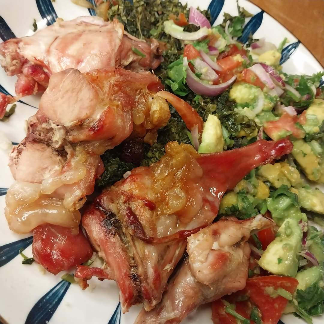 Roasted rabbit meat