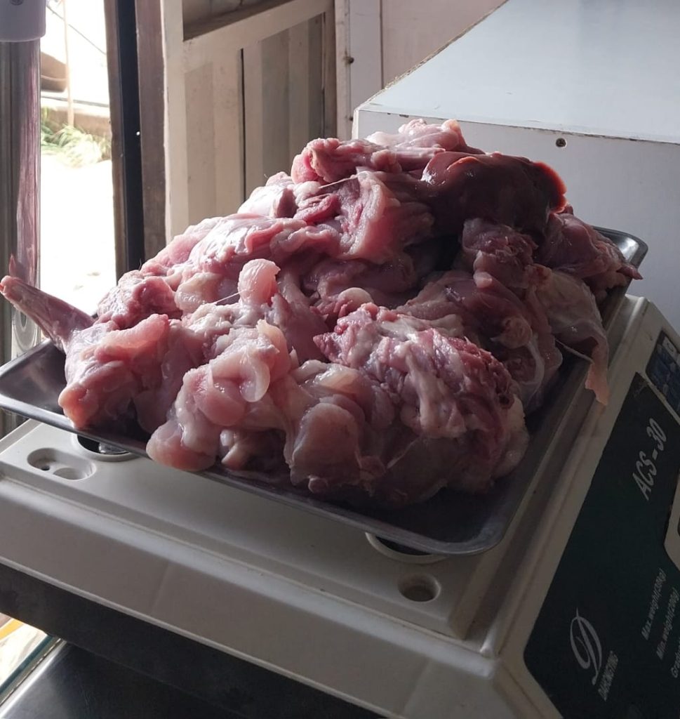 Rabbit Meat on a Scale