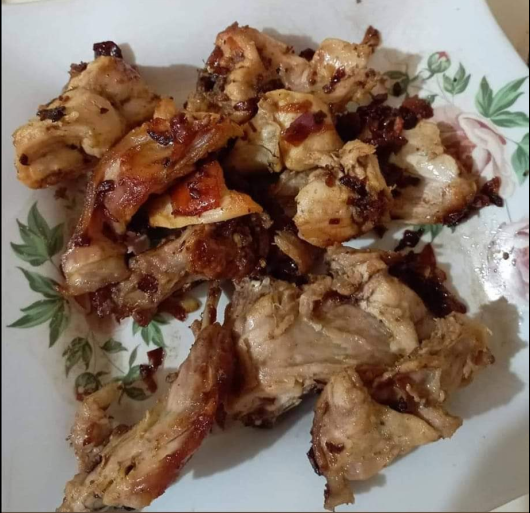 dry fried rabbit meat